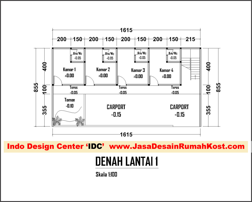 Denah Kostan 2 Lantai-Denah Lantai 1