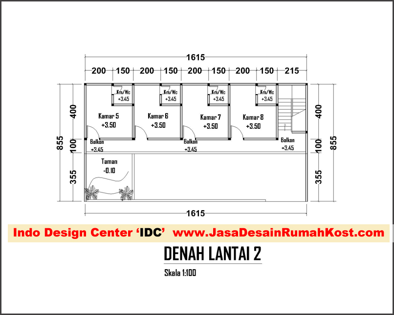 Denah Kostan 2 Lantai-Denah Lantai 2