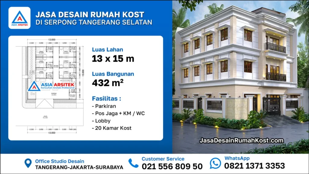 Jasa Arsitek Desain Rumah Kost di Serpong Tangerang Selatan