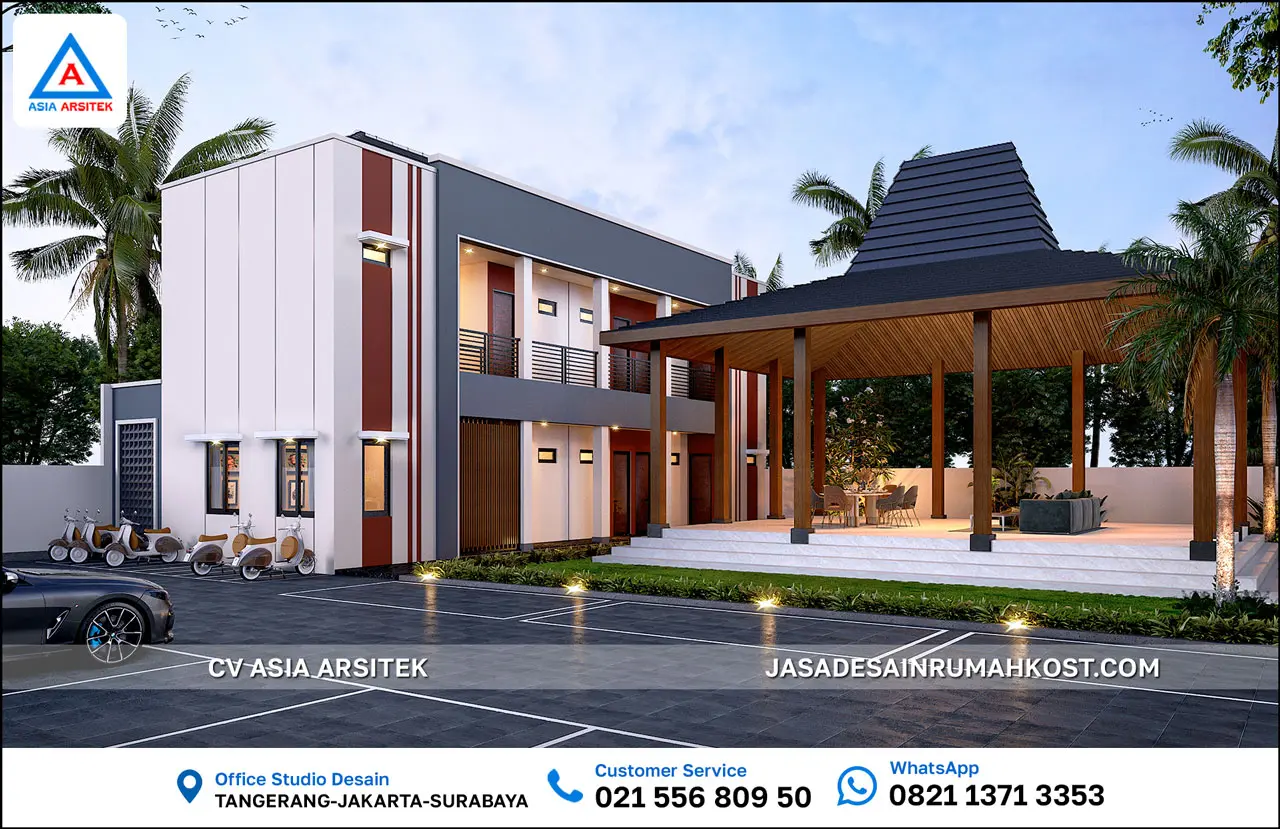 Jasa Desain Rumah Kost 2 Lantai di Bangka Belitung depan