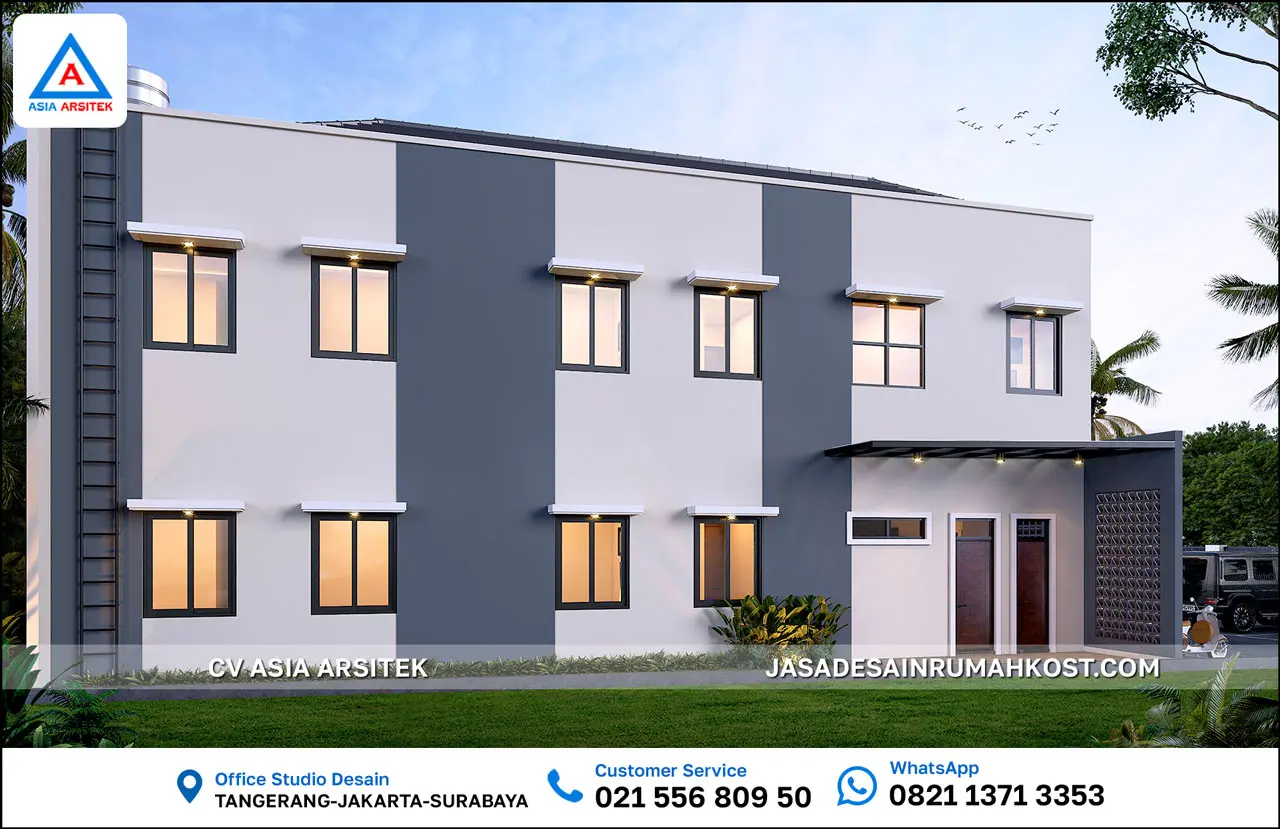 Jasa Desain Rumah Kost 2 Lantai di Bangka Belitung belakang