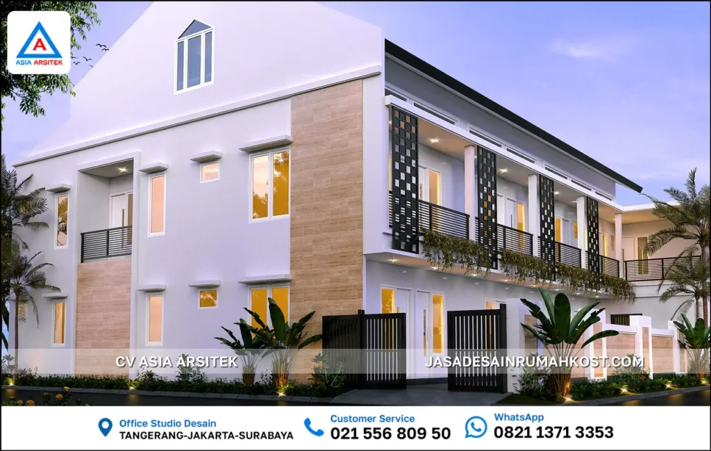 Jasa Desain Rumah Kost 2 Lantai di Depok samping