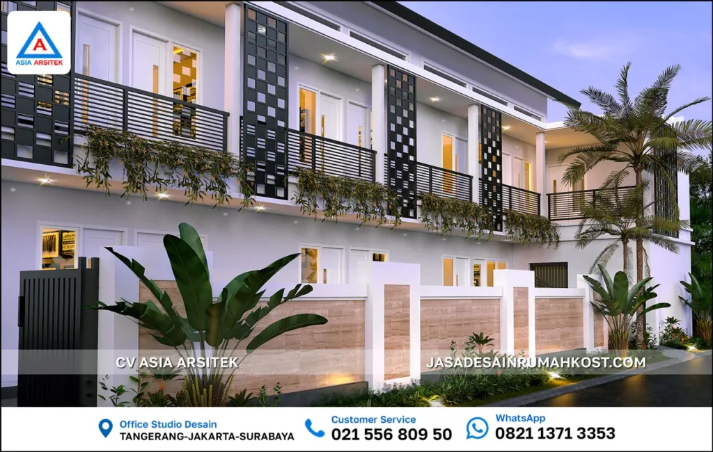 Jasa Desain Rumah Kost 2 Lantai di Depok fasad