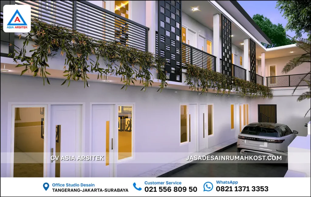 Jasa Desain Rumah Kost 2 Lantai di Depok area parkir