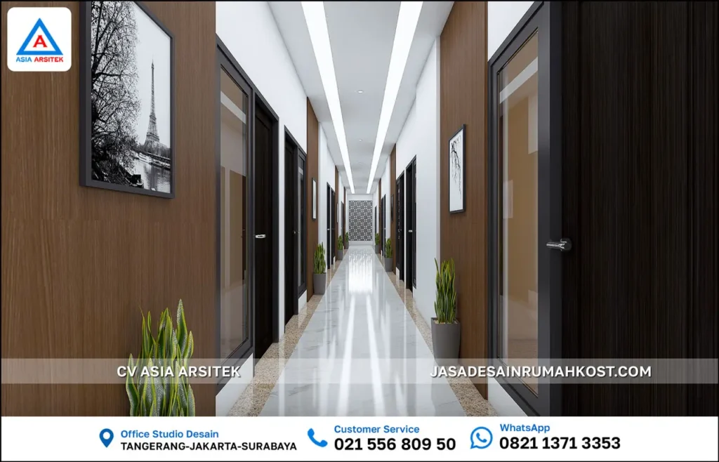 Jasa Desain Rumah Kost 3 Lantai di Ciampea Bogor selasar