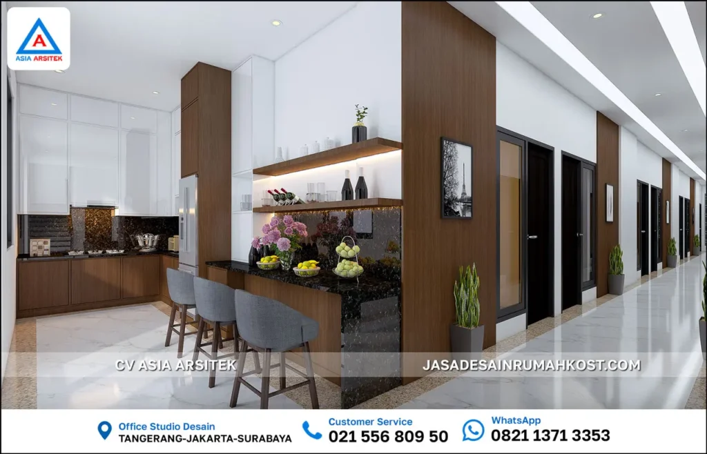 Jasa Desain Rumah Kost 3 Lantai di Ciampea Bogor pantry