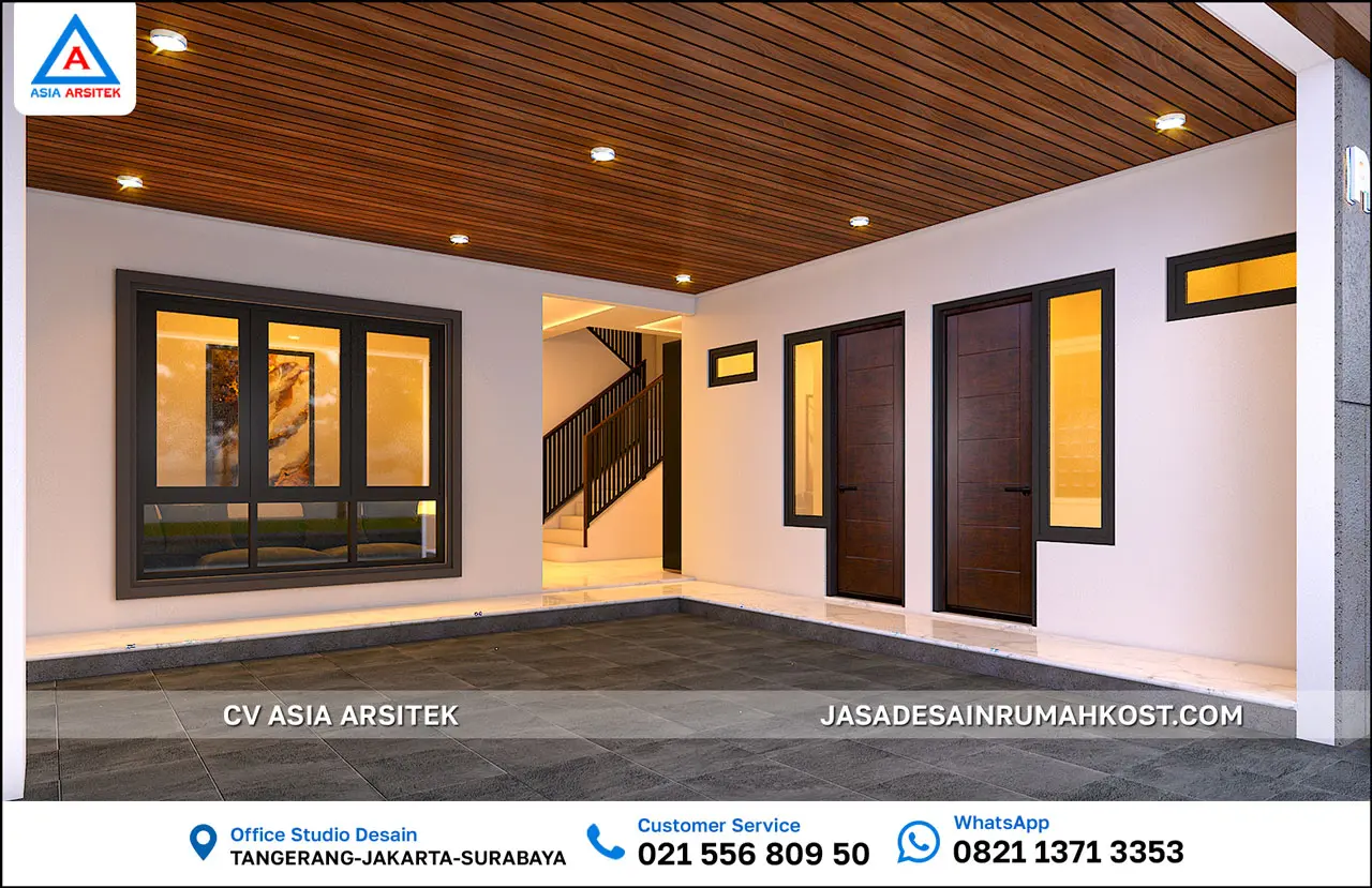 Jasa Desain Rumah Kost 3 Lantai di Cimanggis Depok area parkir