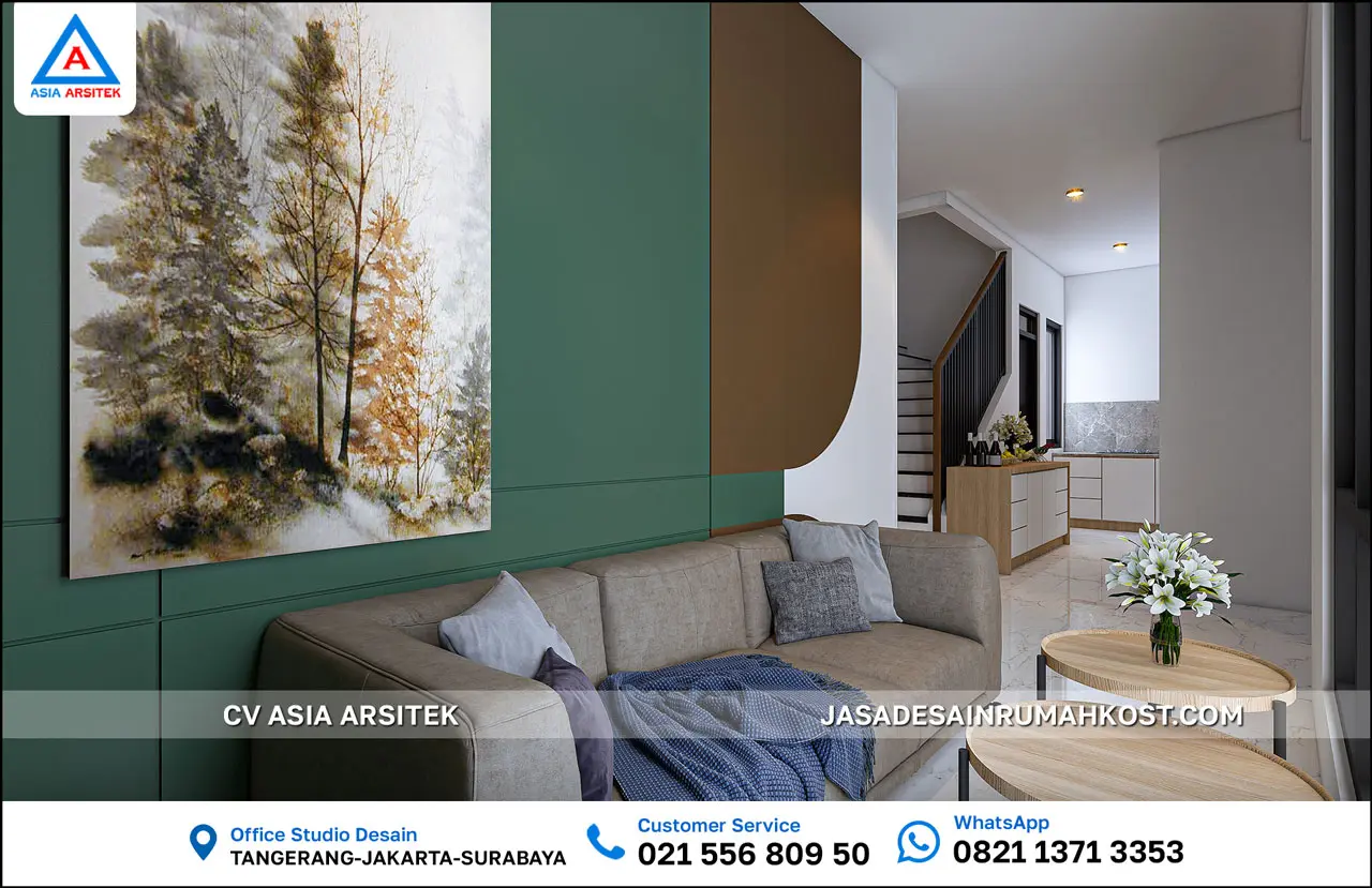 Jasa Desain Rumah Kost 3 Lantai di Cimanggis Depok area lobby