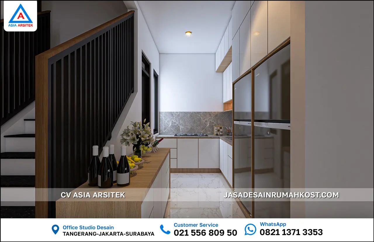 Jasa Desain Rumah Kost 3 Lantai di Cimanggis Depok dapur