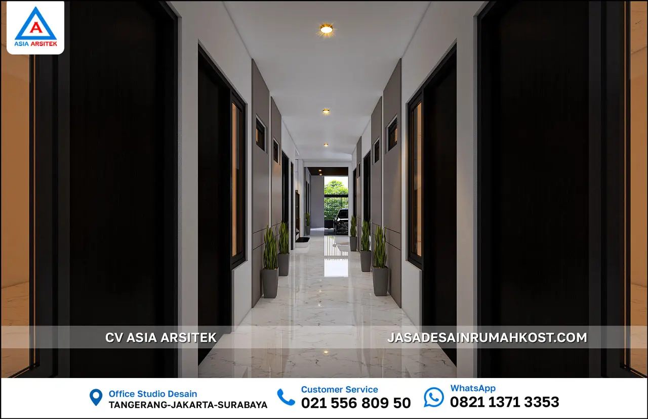 Jasa Desain Rumah Kost 3 Lantai di Cimanggis Depok selasar