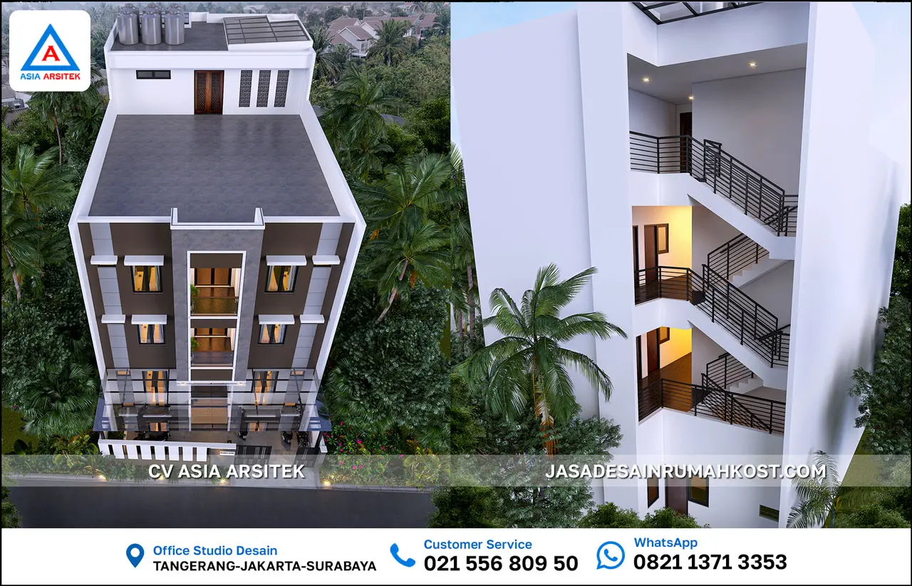 Jasa Desain Rumah Kost 3 Lantai di Grogol Jakarta Barat ats