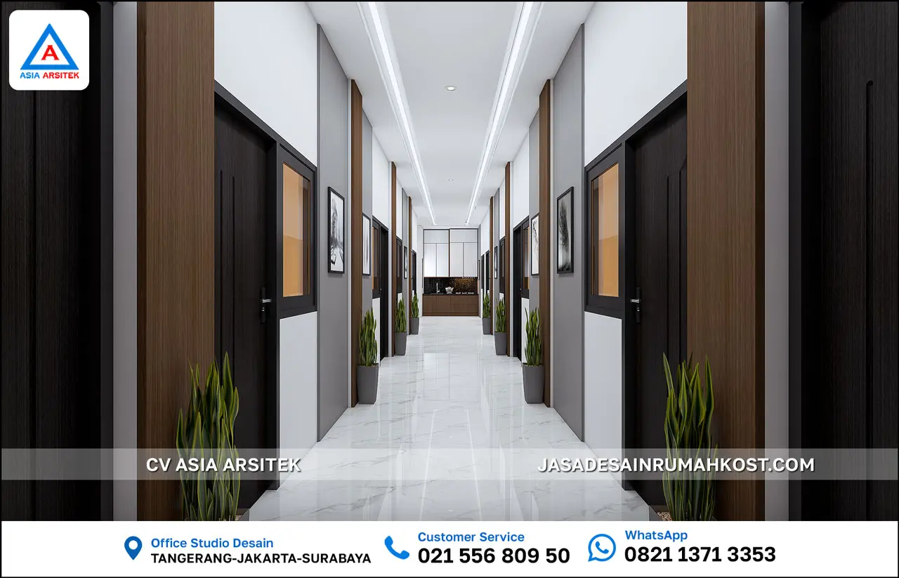 Jasa Desain Rumah Kost 3 Lantai di Grogol Jakarta Barat selasar