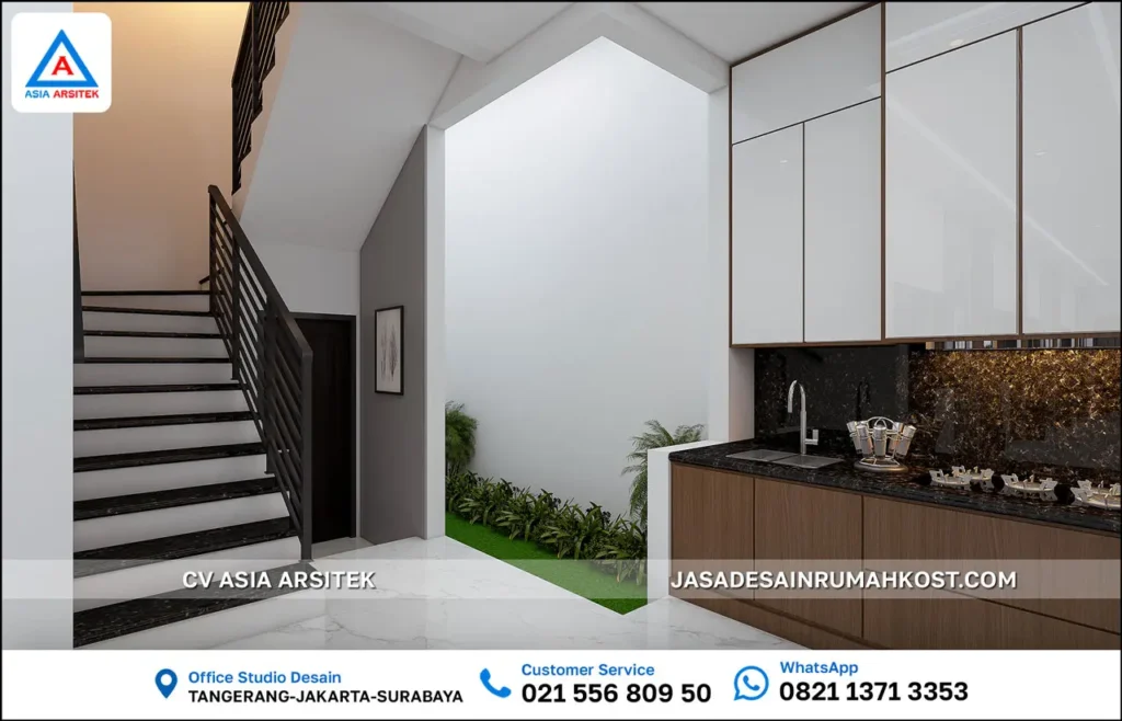 Jasa Desain Rumah Kost 3 Lantai di Grogol Jakarta Barat tangga