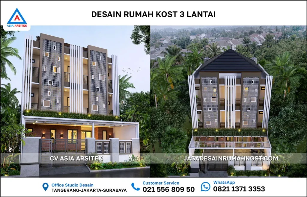 Jasa Desain Rumah Kost 3 Lantai di Grogol Petamburan atas