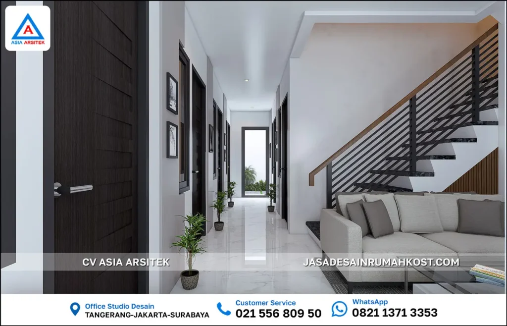 Jasa Desain Rumah Kost 3 Lantai di Grogol Petamburan selasar