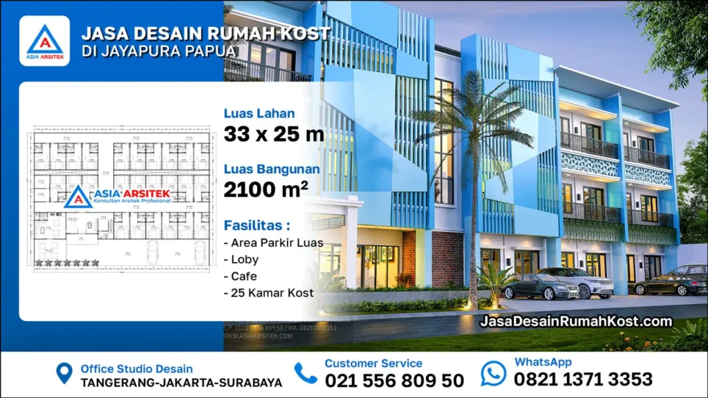 Jasa Desain Rumah Kost 3 Lantai di Jayapura Papua