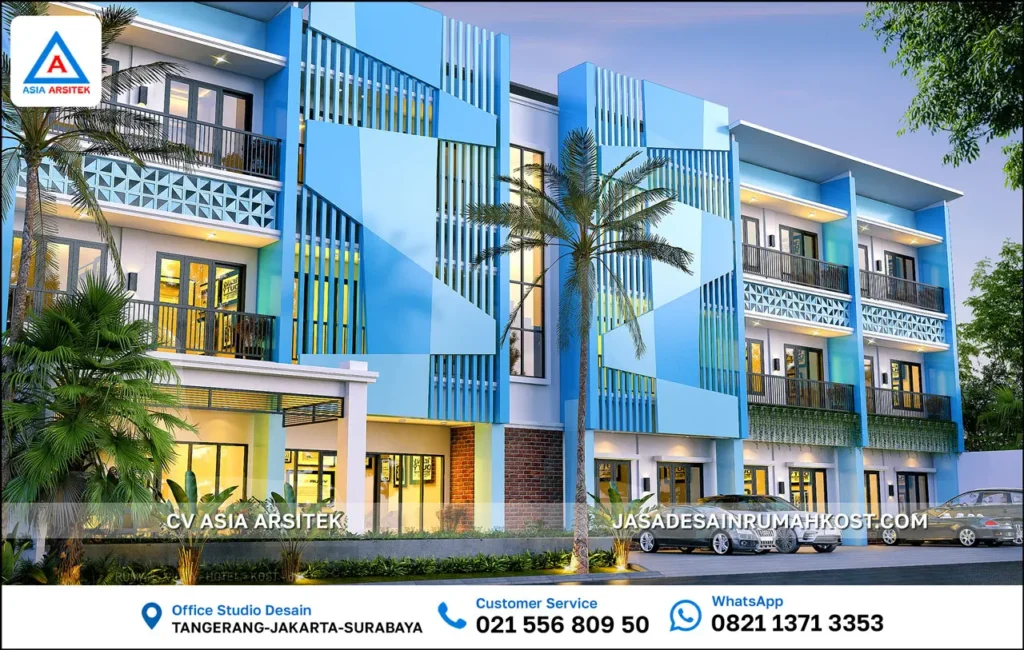 Jasa Desain Rumah Kost 3 Lantai di Jayapura Papua depan