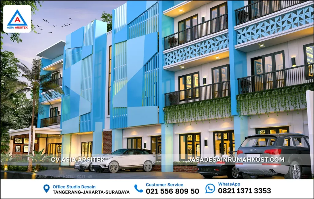 Jasa Desain Rumah Kost 3 Lantai di Jayapura Papua area carport
