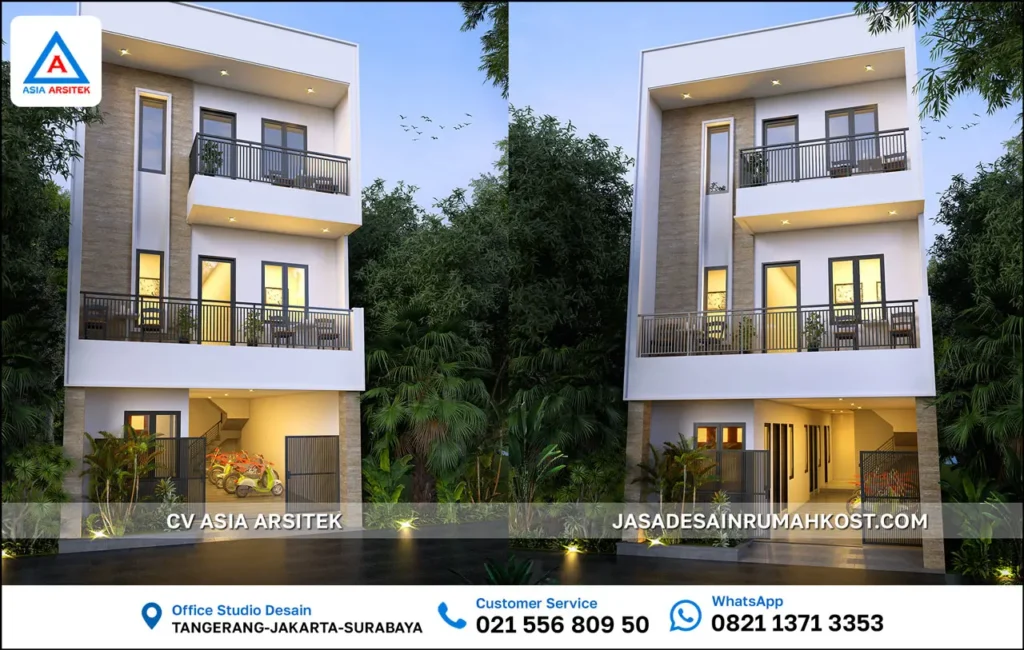 Jasa Desain Rumah Kost 3 Lantai di Jelambar Jakarta Barat DEPAN