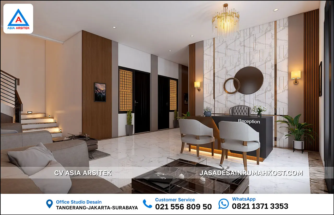 Jasa Desain Rumah Kost 3 Lantai di Kebon Jeruk Jakarta Barat lobby