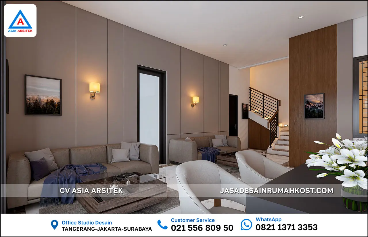 Jasa Desain Rumah Kost 3 Lantai di Kebon Jeruk Jakarta Barat area tunggu