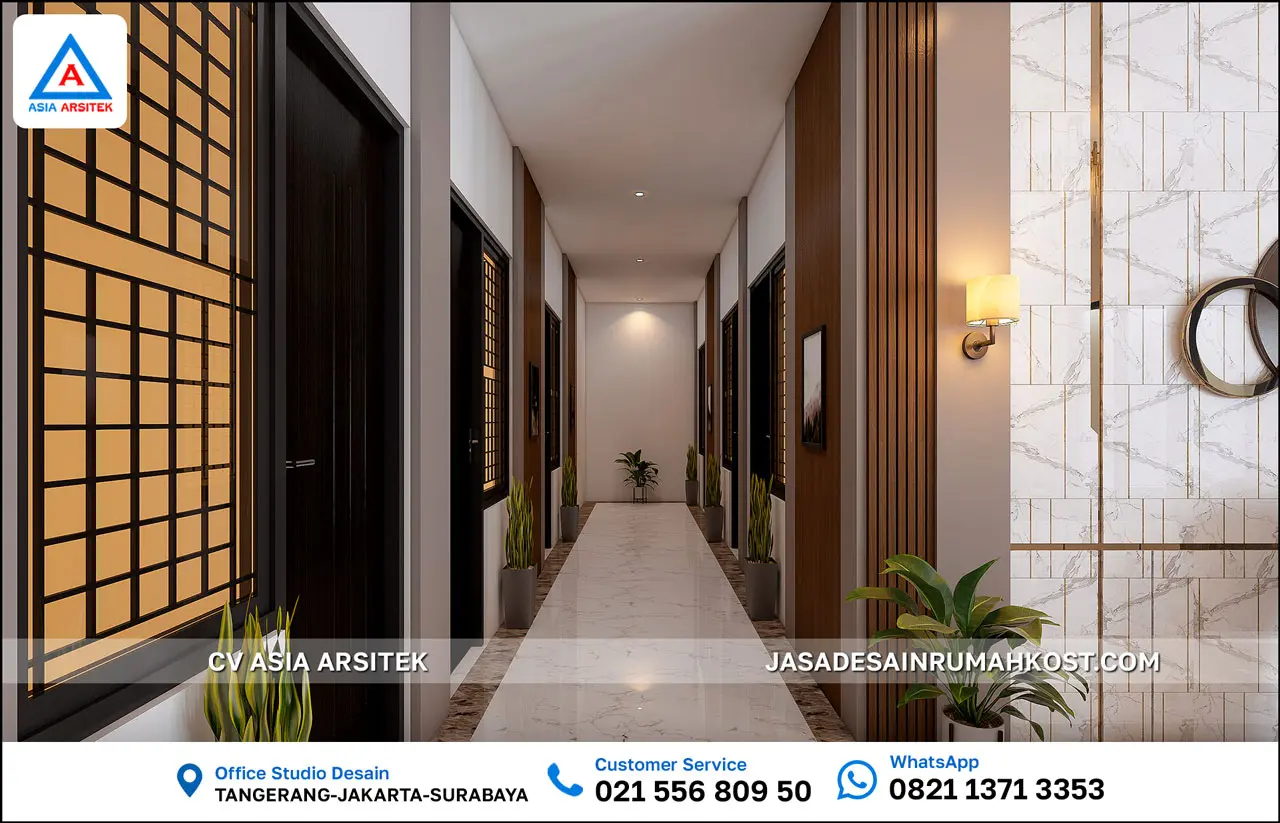Jasa Desain Rumah Kost 3 Lantai di Kebon Jeruk Jakarta Barat selasar