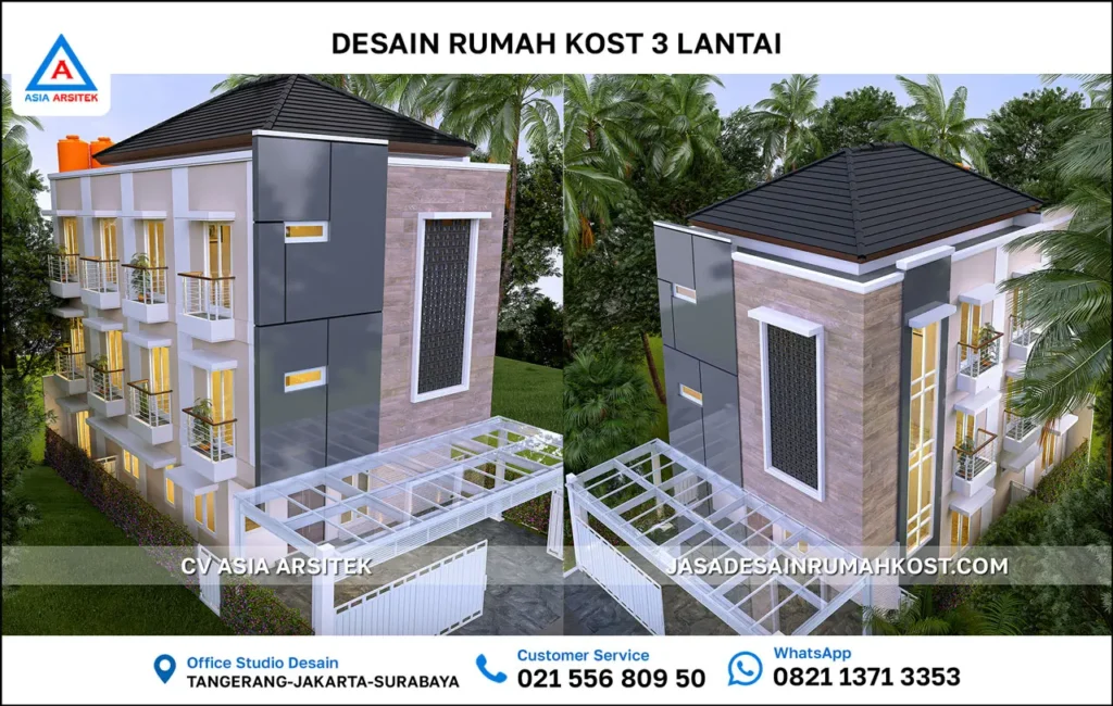 Jasa Desain Rumah Kost 3 Lantai di Kota Jakarta Selatan atas