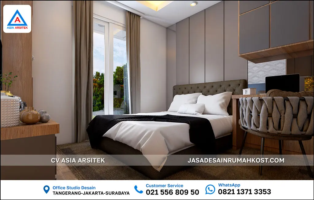Jasa Desain Rumah Kost 3 Lantai di Kota Jakarta Selatan kamar tidur kost