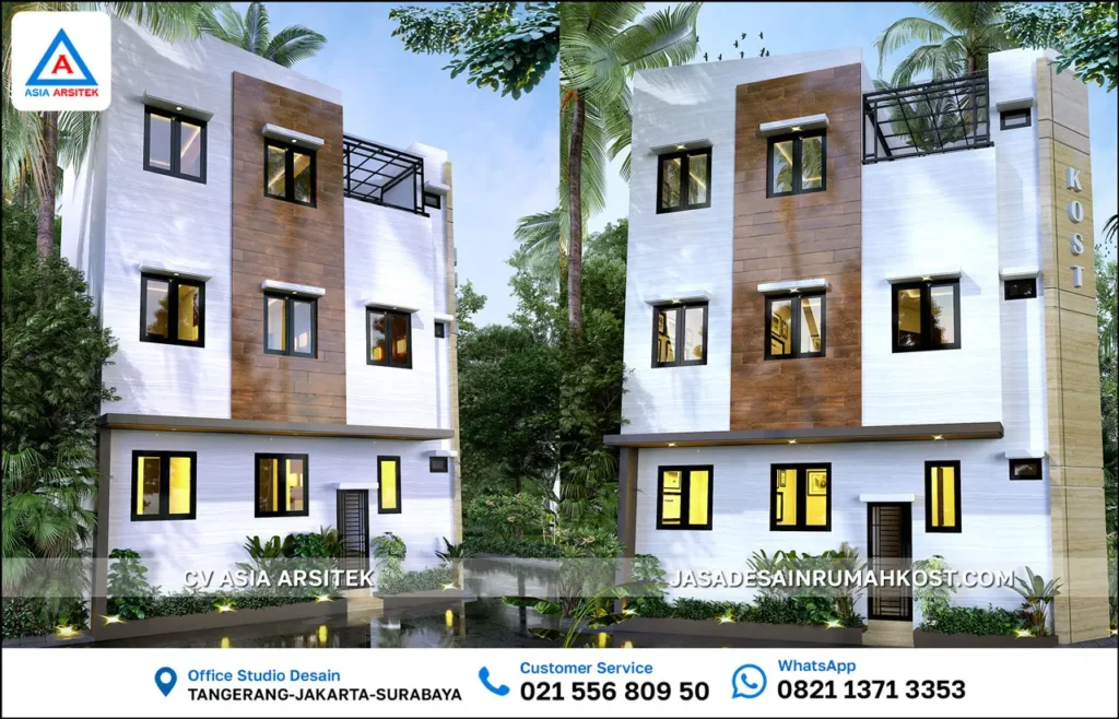 Jasa Desain Rumah Kost 3 Lantai di Menteng Jakarta Pusat depan