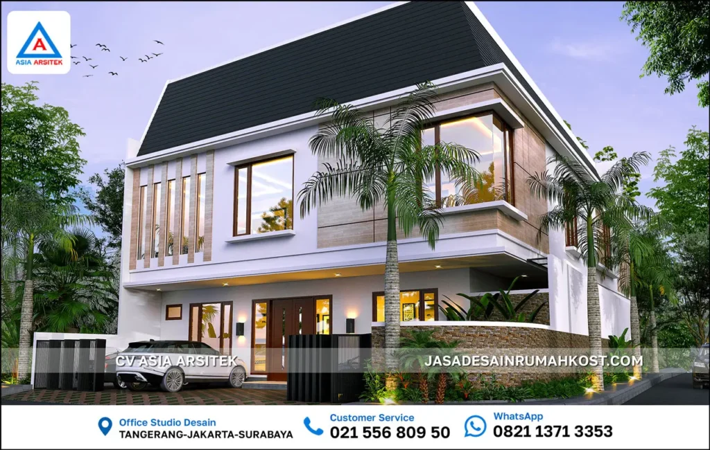 Jasa Desain Rumah Kost 3 Lantai di Menteng Jakarta Pusat fasad