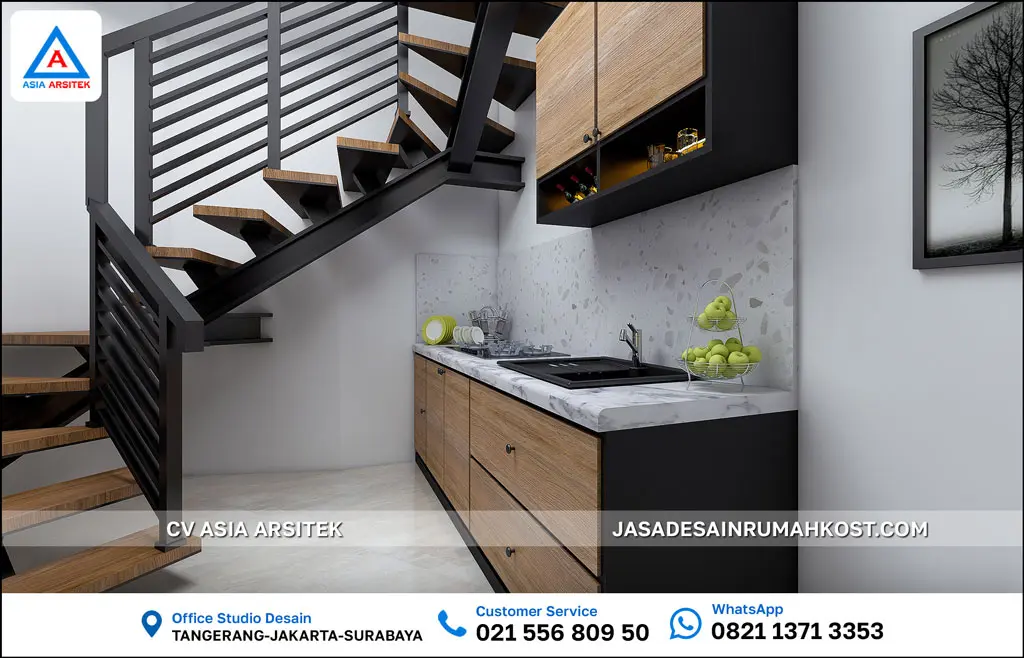 Jasa Desain Rumah Kost 3 Lantai di Menteng Jakarta Pusat dapur