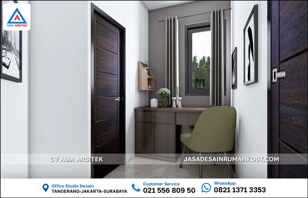 Jasa Desain Rumah Kost 3 Lantai di Menteng Jakarta Pusat ruang jaga