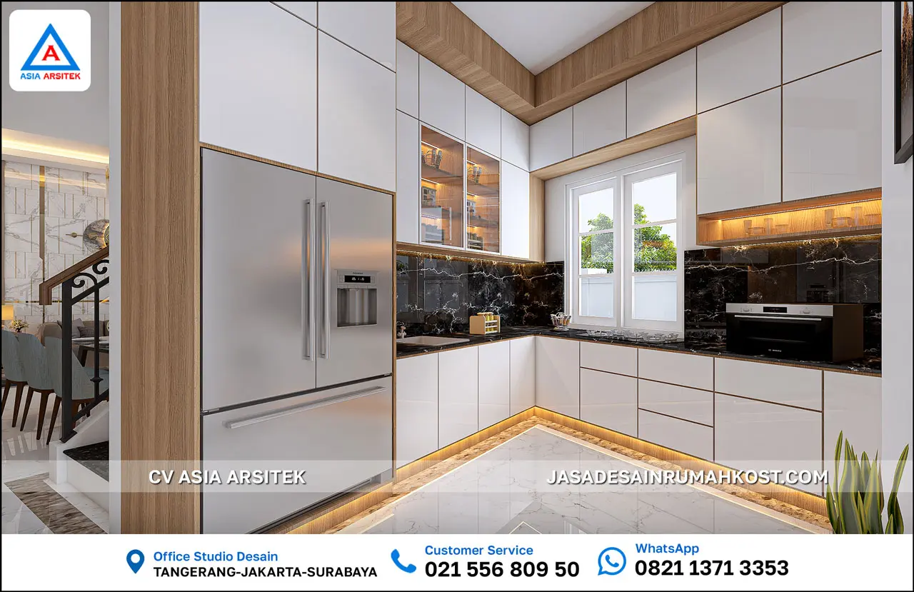 Jasa Desain Rumah Kost 3 Lantai di Padang Sumatera Barat dapur