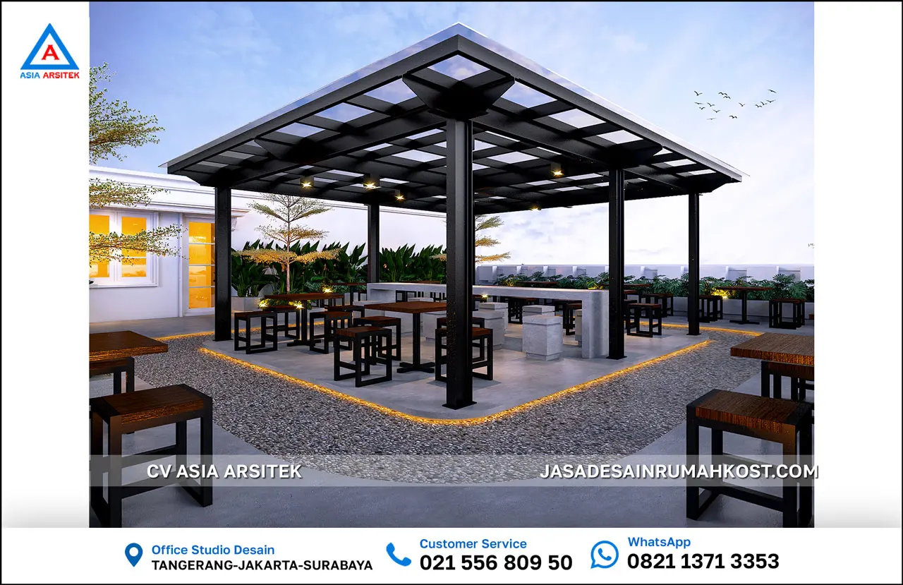 Jasa Desain Rumah Kost 3 Lantai di Padang Sumatera Barat rooftop