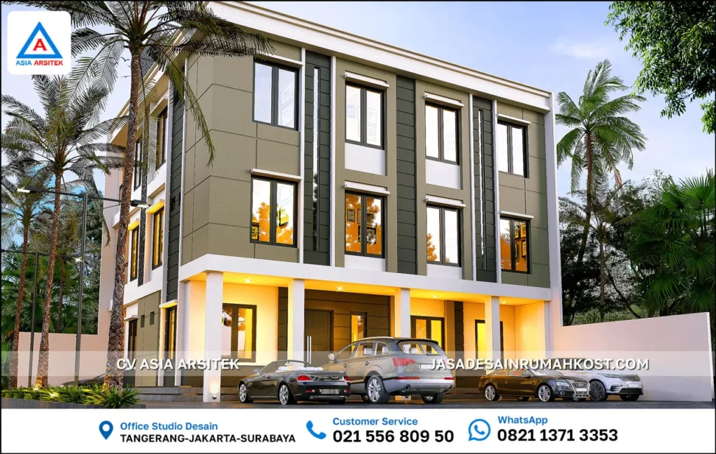 Jasa Desain Rumah Kost 3 Lantai di Penjaringan Jakarta Utara depan