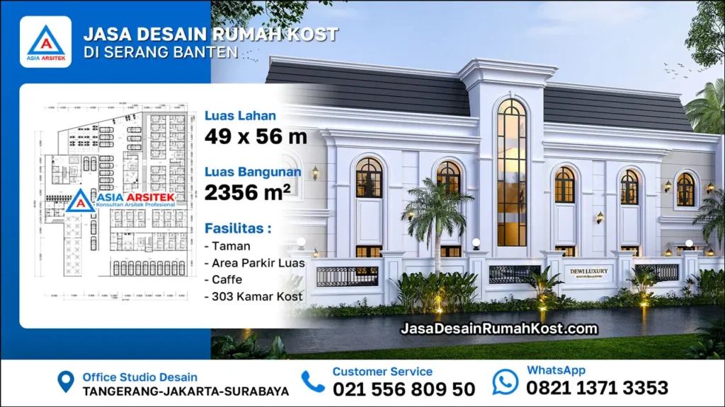 Jasa Desain Rumah Kost 3 Lantai di Serang Banten