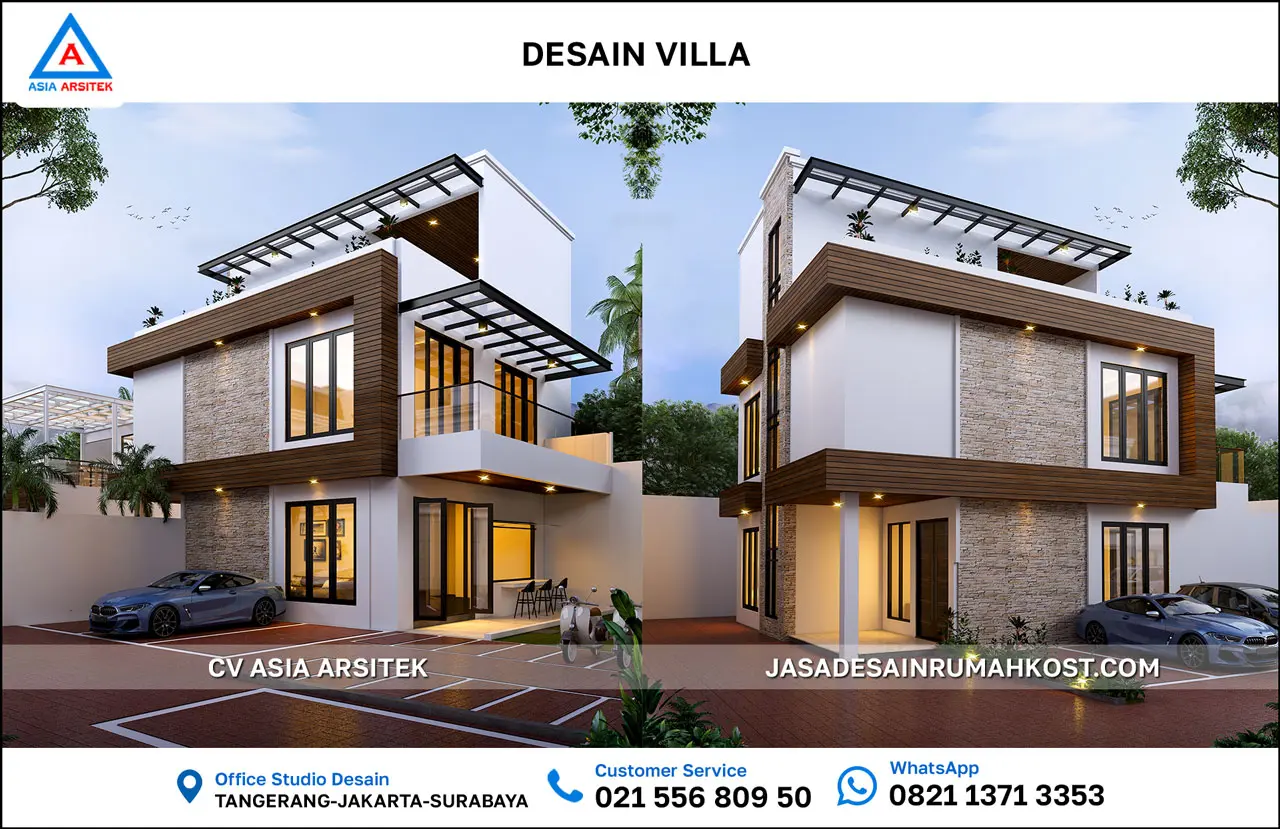 Jasa Desain Rumah Kost 3 Lantai di Serang Banten villa