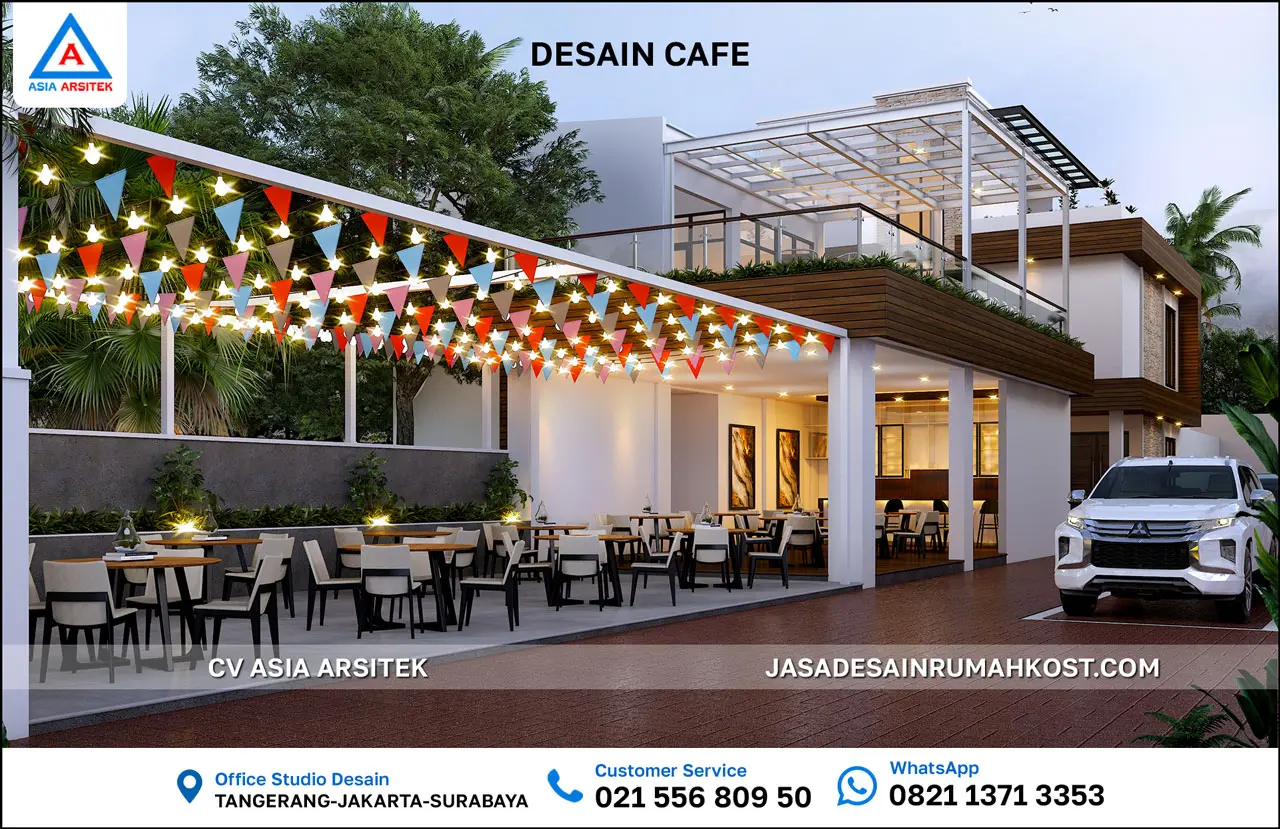 Jasa Desain Rumah Kost 3 Lantai di Serang Banten cafe