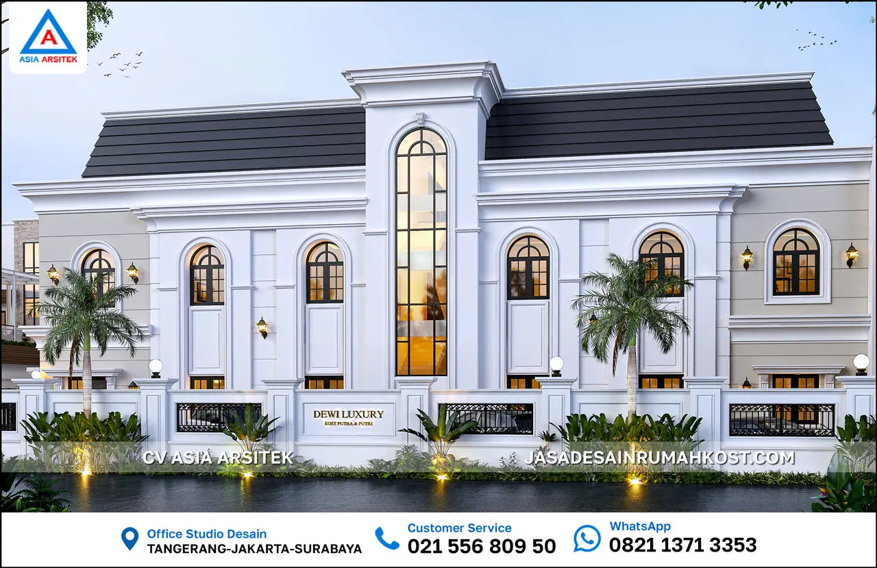 Jasa Desain Rumah Kost 3 Lantai di Serang Banten fasad