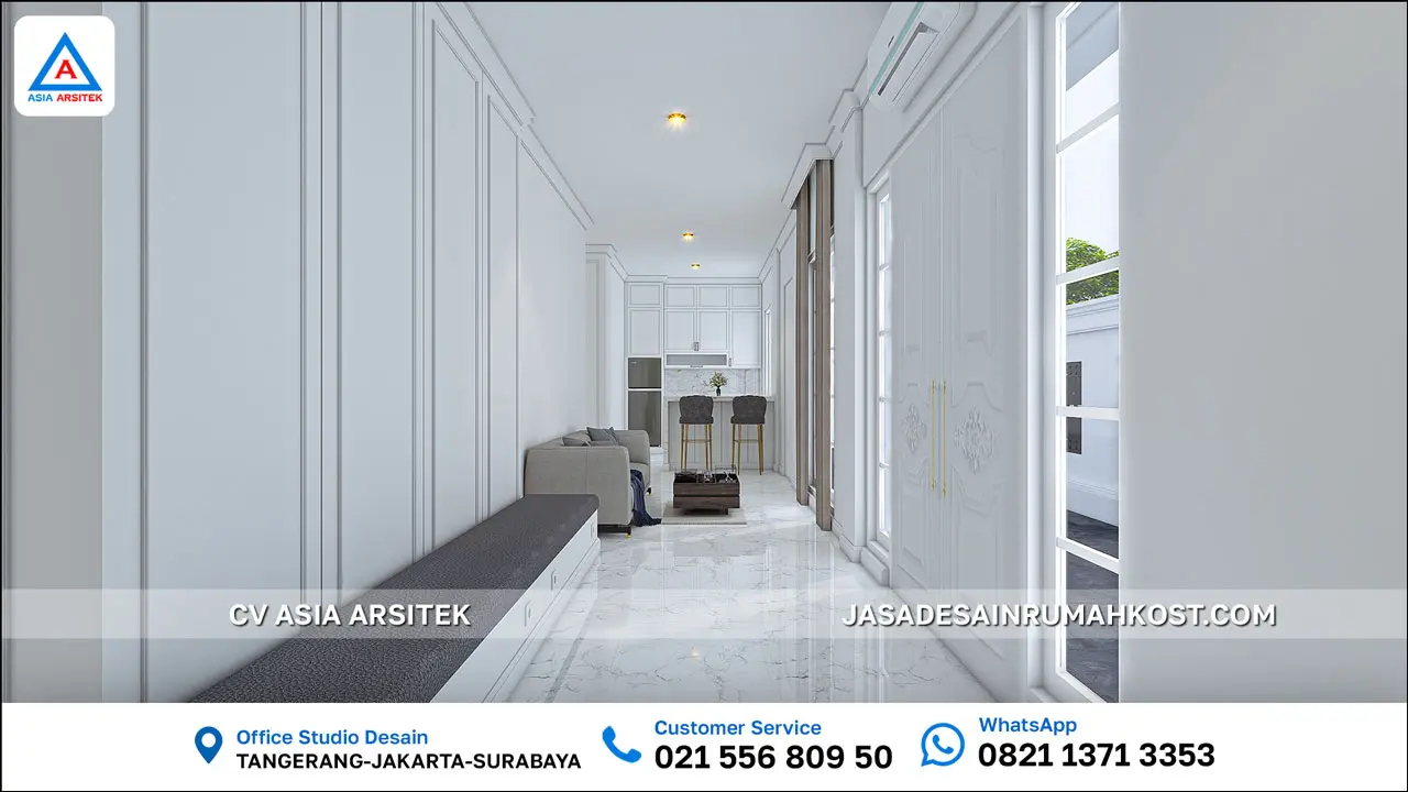 Jasa Desain Rumah Kost 3 Lantai di Serpong Tangerang Selatan lobby