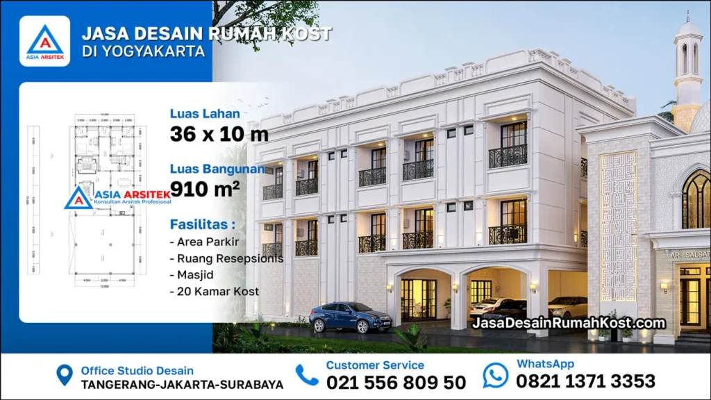 Jasa Desain Rumah Kost 3 Lantai di Yogyakarta