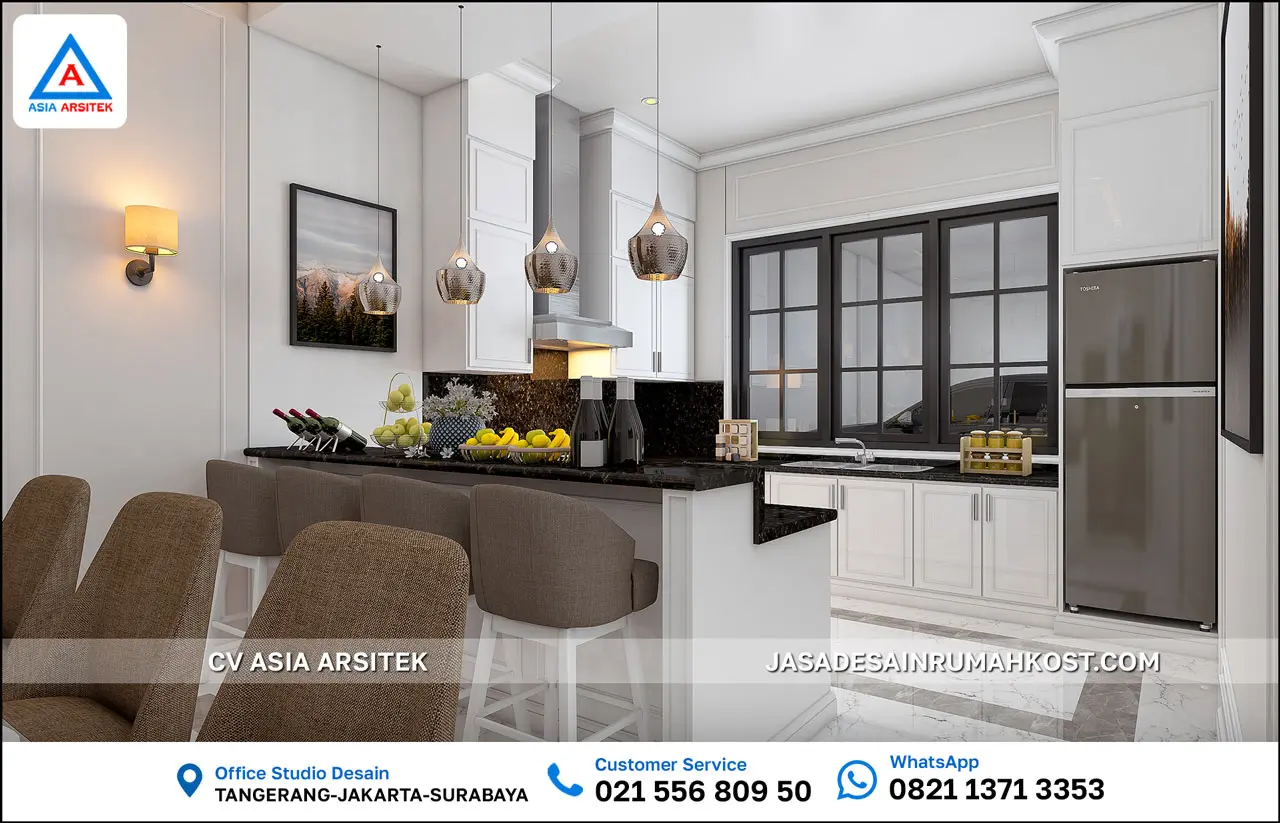 Jasa Desain Rumah Kost 3 Lantai di Yogyakarta dapur