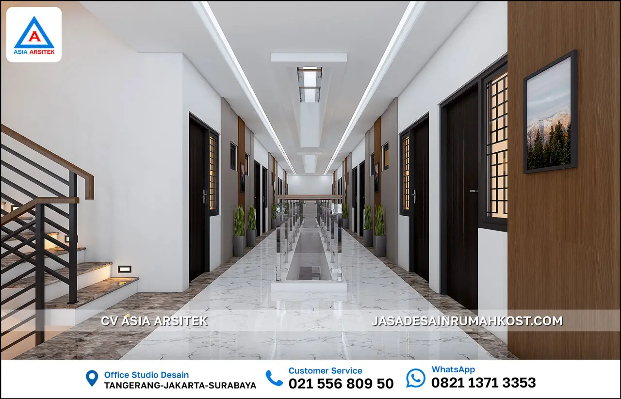 Jasa Desain Rumah Kost 4 Lantai di Beji Depok selasar