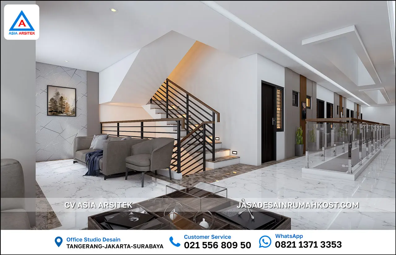 Jasa Desain Rumah Kost 4 Lantai di Beji Depok ruang duduk