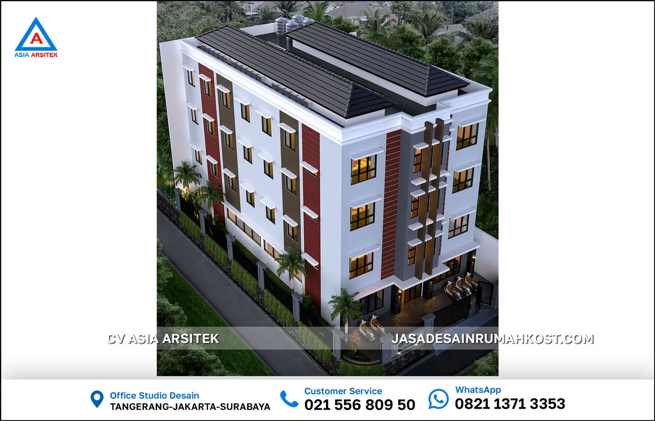 Jasa Desain Rumah Kost 4 Lantai di Beji Depok atas