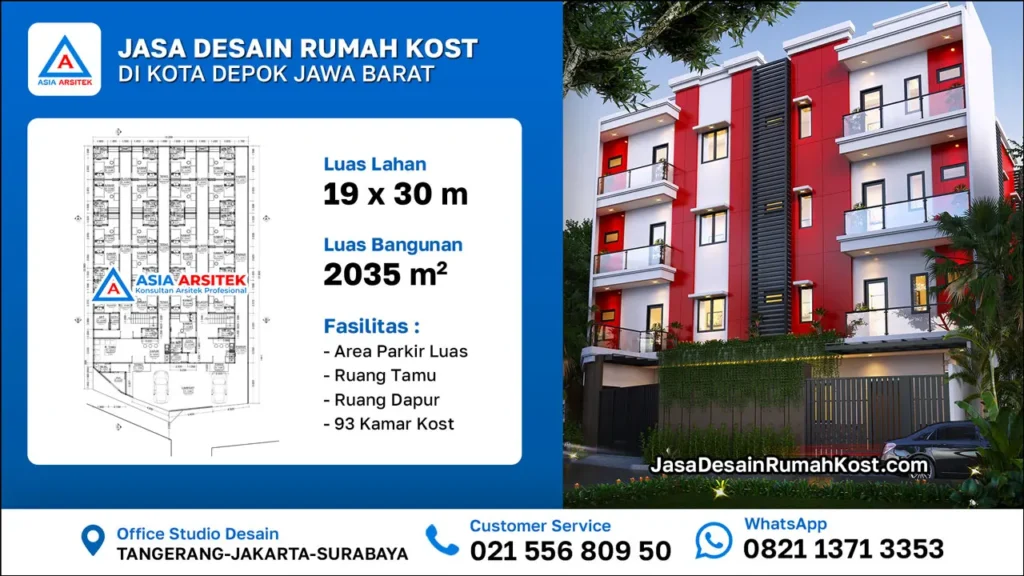 Jasa Desain Rumah Kost 4 Lantai di Depok
