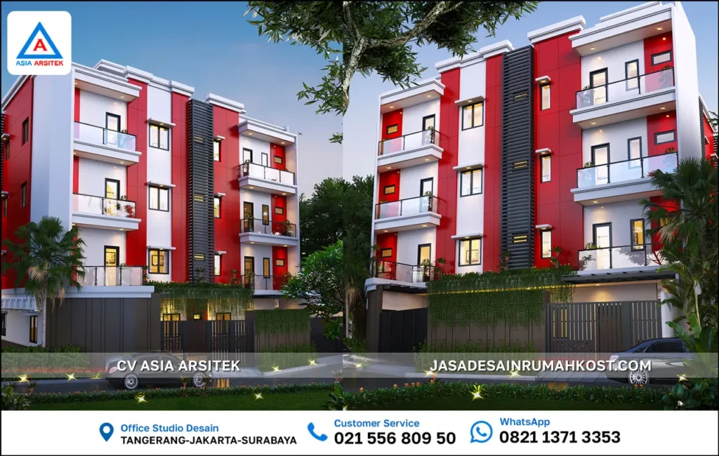 Jasa Desain Rumah Kost 4 Lantai di Depok depan