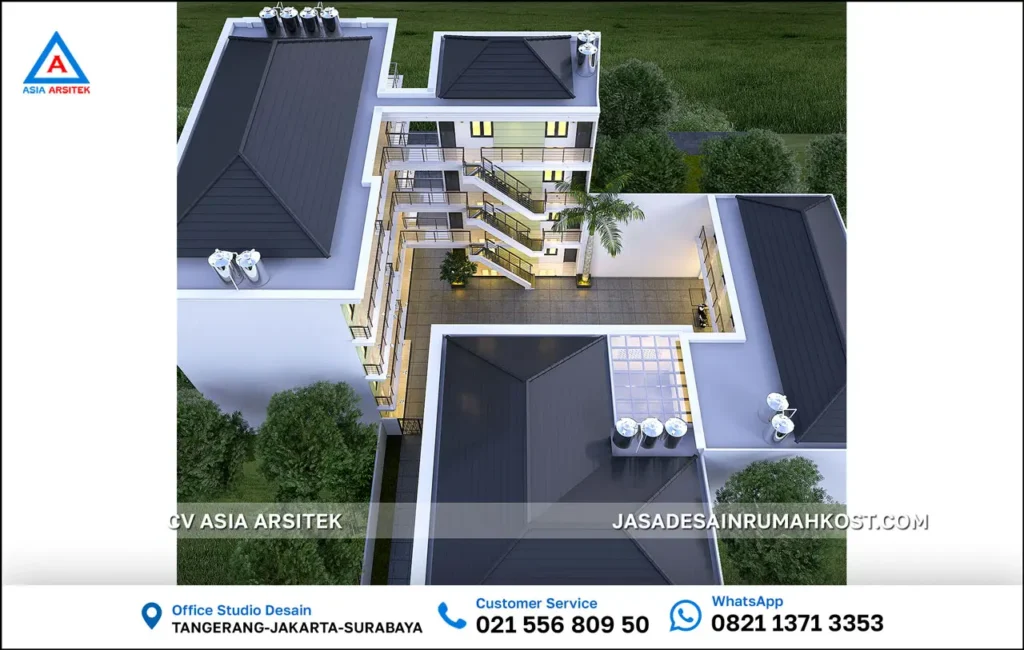 Jasa Desain Rumah Kost 4 Lantai di Kota Bekasi atas