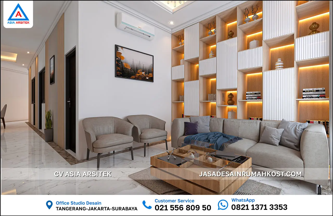Jasa Desain Rumah Kost 4 Lantai di Menteng Jakarta Pusat lobby