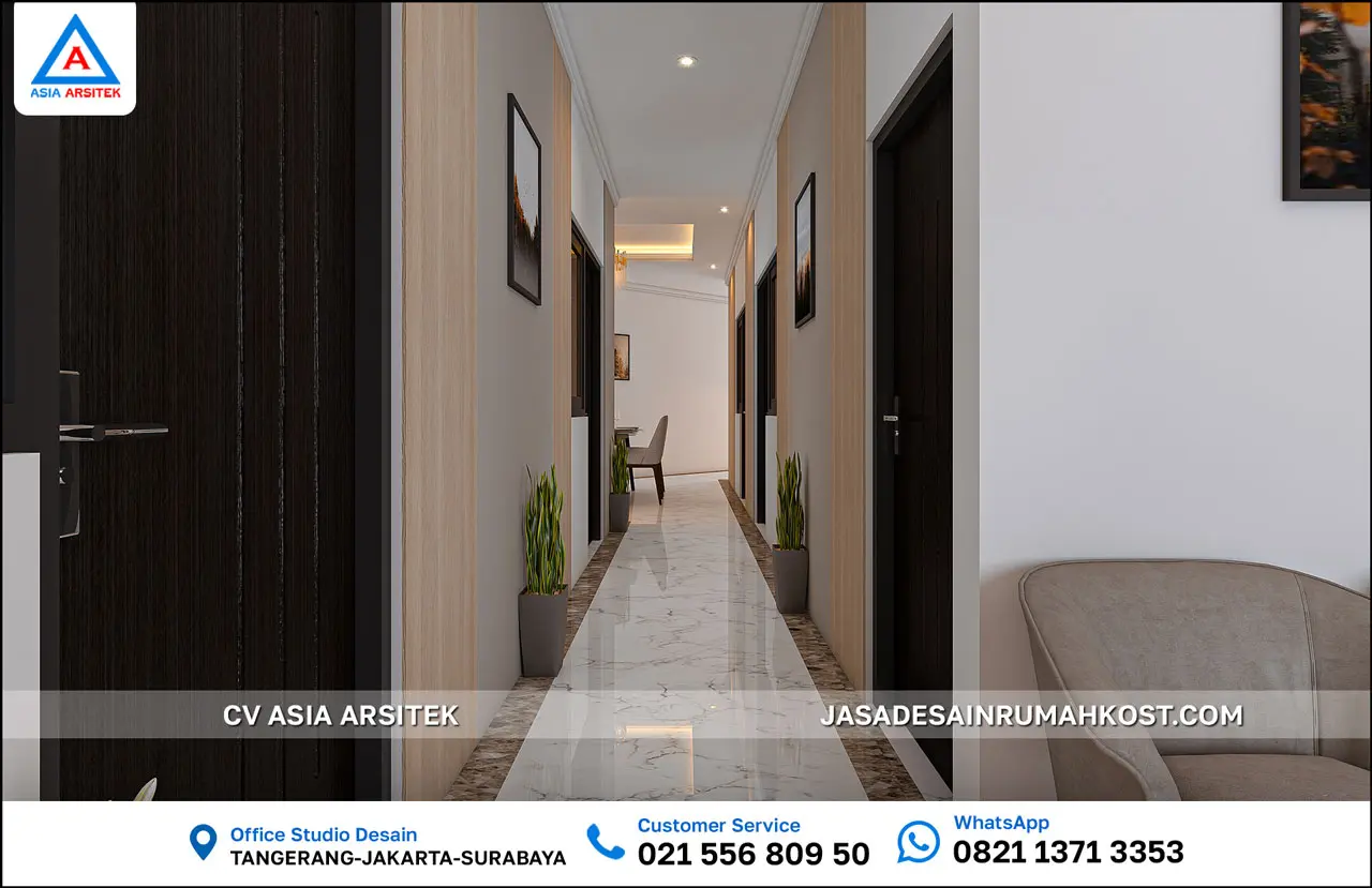Jasa Desain Rumah Kost 4 Lantai di Menteng Jakarta Pusat selasar